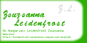 zsuzsanna leidenfrost business card